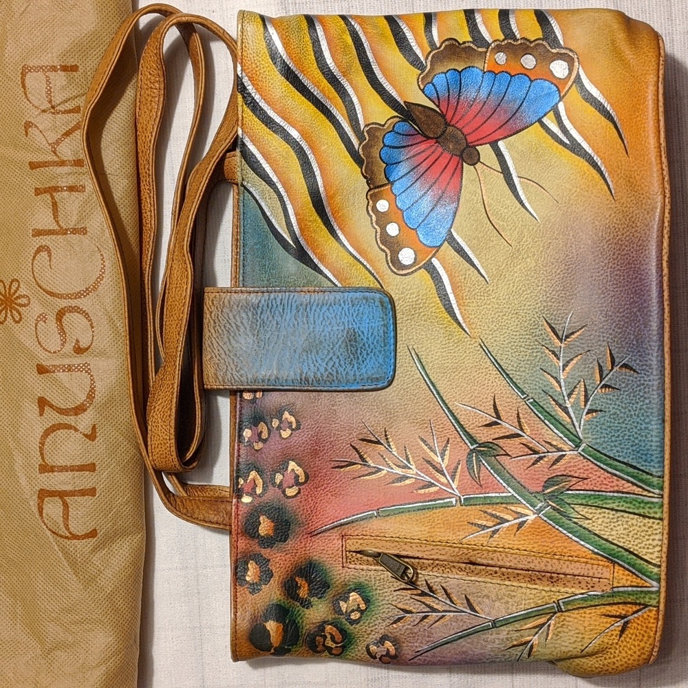 Anuschka Leather Hand Painted Satchel